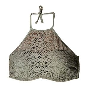 Venus Sage Green Halter Bikini Swim Top 32D 34C 36B Adjustable Boho‎ Chic Beach